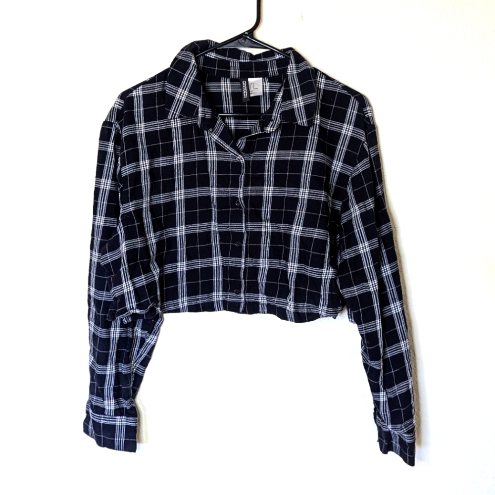 NWOT H&M Divided Plaid Crop Top
